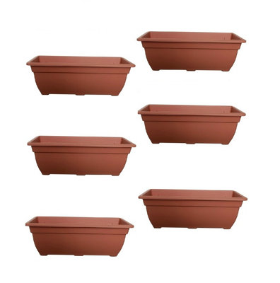 6 x Terracotta Bell Trough Planter 50cm