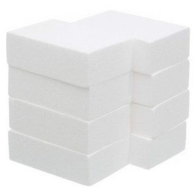 6 x White Polystyrene 20x10x5cm (8x4x2") Foam Blocks For Sculpture Modelling, DIY, Arts, Crafting Class & Floral Arrangements