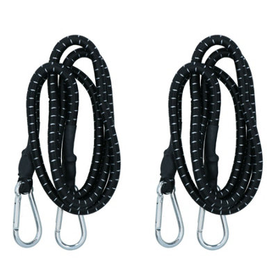 60 Bungee Rope With Carabina Hooks Cords Shock Elastic Clips x 2 TE821