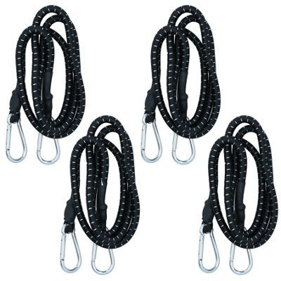 AB Tools 60” Bungee Strap With Metal Carabiners Hook Tie Down Fastener Holder 4pc