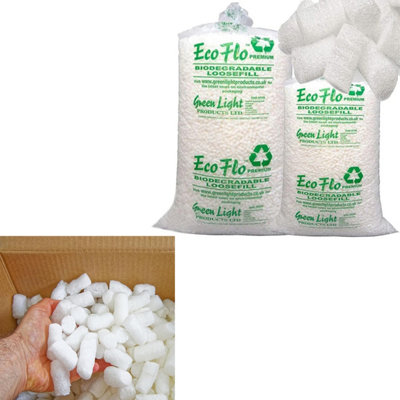 60 Cubic Eco Flo Biodegradable White Packing Peanuts Loose Fill