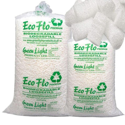 60 Cubic Eco Flo Biodegradable White Packing Peanuts Loose Fill