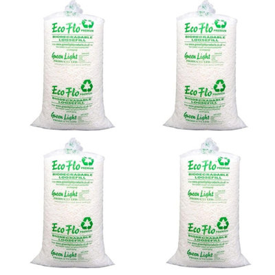 60 Cubic Eco Flo Biodegradable White Packing Peanuts Loose Fill - 3