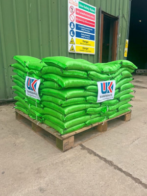 60 Filled green polypropylene sandbags