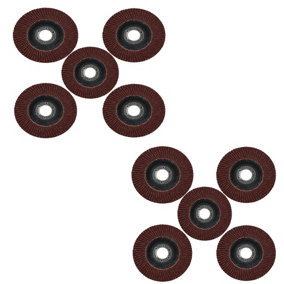 60 Grit Flap Discs Sanding Grinding Rust Removing For 4-1/2" Angle Grinders 10pc
