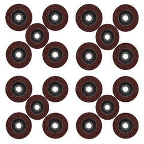 60 Grit Flap Discs Sanding Grinding Rust Removing For 4-1/2" Angle Grinders 20pc