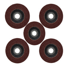 60 Grit Flap Discs Sanding Grinding Rust Removing For 4-1/2" Angle Grinders 5pc