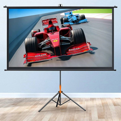 60 Inch Black and White Simple Portable Projector Screen 16:9 With Tripod