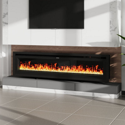 60 inch electric fireplace with remote control, Inset or freestanding ...