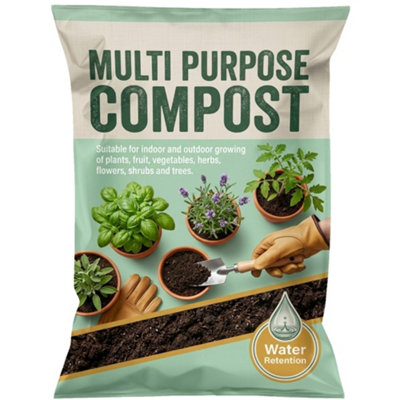 60 Litre Multi-Purpose Compost With Nutrient Enhanced Formula & Wetting ...
