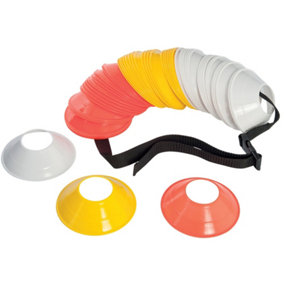 60 PACK Assorted Mini Saucer Cone Marker Set - 12.5cm Round Football Pitch Kit