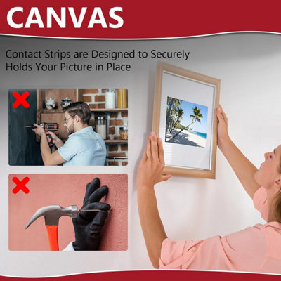 60 Pairs Picture Hanging Strips Heavy Duty Frame Adhesive Strips Wall Hang Stickers Damage Free No Nails or Tools Mounting Tapes