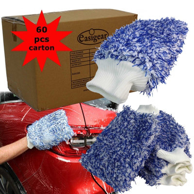 60 pcs Car Washing Glove Microfiber Sponge Clean Dust Scrub Polish Glove