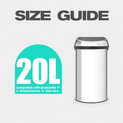 60 Snug Fit Bin liners Drawstring Handle Bin Bags - Compatible with F' & D' Size Bins - 6