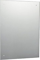 60 x 45cm Rectangle Frameless Bathroom Mirror with Pre-drilled Holes and Wall Hanging Fittings