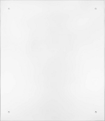 60 x 50cm Clear Glass Kitchen Splashback Splatter Screen Pre Drilled Holes Wall Hanging Fixings Included
