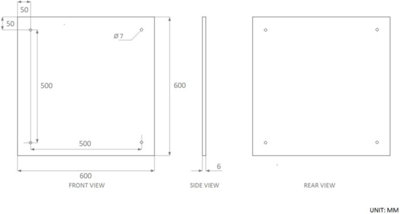 60 x 60cm Clear Glass Kitchen Splashback Splatter Screen Pre Drilled Holes Wall Hanging Fixings Included