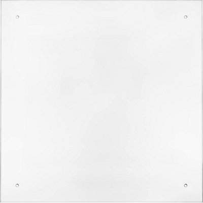 60 x 60cm Clear Glass Kitchen Splashback Splatter Screen Pre Drilled Holes Wall Hanging Fixings Included