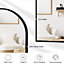 60 x 90cm Arched Wall Mounted Mirror Home Decorative Bathroom Bedroom Living Room (Black)