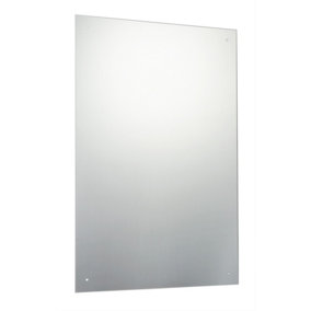 60 x 90cm Rectangle Frameless Bathroom Mirror with Pre-drilled Holes and Wall Hanging Fittings