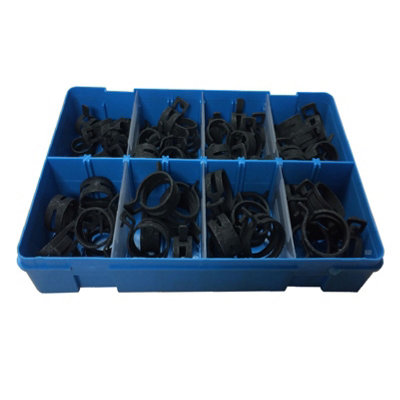 60 x Assorted Mikalor Heavy Duty Spring Band Clamps Radiator Pipe Air ...