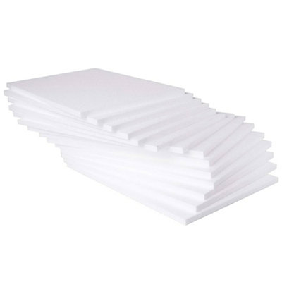 60 x White Rigid Polystyrene Foam Sheets 1000x500x25mm Thick EPS70 SDN Slab Insulation Boards - 3