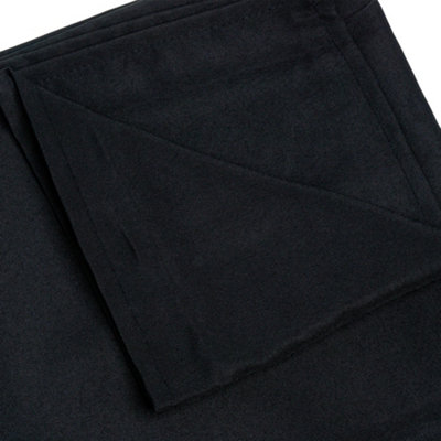 60 x102 Inch Linen Tablecloth, Premium Polyester Dining Table Cover, Black