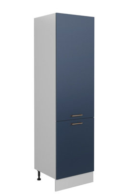 600 Kitchen Larder Cabinet Tall Pantry Unit 60cm Cupboard Navy Blue Copper Nora