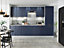 600 Kitchen Larder Cabinet Tall Pantry Unit 60cm Cupboard Navy Blue Copper Nora