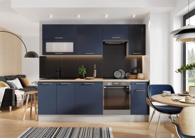 Tall blue cabinet discount