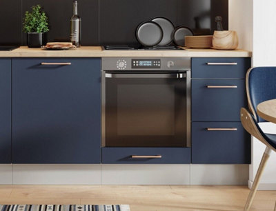 600 Kitchen Oven Housing Unit Cabinet 60cm Cupboard Grey / Navy Blue Copper Nora