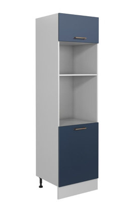 600 Kitchen Tall Oven Microwave Housing Unit Cabinet 60cm Navy Dark Blue Nora