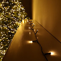 600 LED 60m Premier Christmas Indoor Outdoor Multi Function Battery Operated String Lights with Timer in Vintage Gold