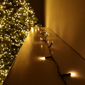 600 LED 60m Premier Christmas Indoor Outdoor Multi Function Battery Operated String Lights with Timer in Vintage Gold