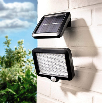 Solarek 120 LED Solar Motion Sensor Flood Light – Outdoor Wall Lamp, IP65 Waterproof, Black