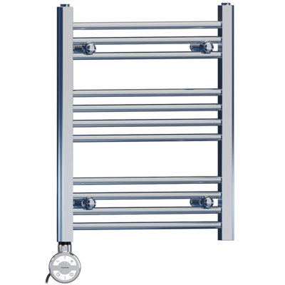 600 x 600 mm Chrome Electric Bathroom Heated Towel Rail Thermostatic Warmer Radiator Precise Control Terma MOA Element
