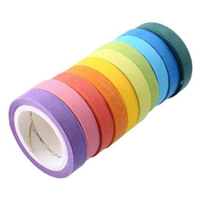 H4H Brilliant Style 50 Pack Rainbow Washi Masking Tape Decorative Sticky Paper For Crafts Scrapbooking Diy And Gifts from B&Q