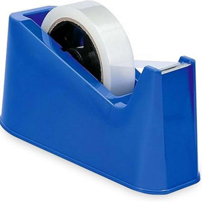 H4H 1X Blue Heavy Duty Tape Dispenser Weighted Non Skid Base Sharp Blade Desktop Adhesive Dispenser One Hand Uniform Cut from B&Q