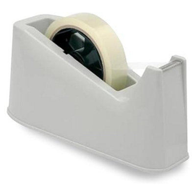 H4H 2X White Heavy Duty Tape Dispenser Weighted Non Skid Base Sharp Blade Desktop Adhesive Dispenser One Hand Uniform Cut from B&Q