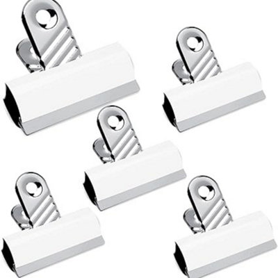 H4H Pack Of 5 70mm Jumbo Bulldog Letter Clips Strong Grip White Paper Clamps For Office School And Home Use from B&Q