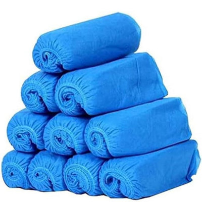 H4H Disposable Shoe Covers 200 Pieces Non Slip Blue Overshoes For Indoor And Outdoor Use Textured Sole For Cleaning Hygiene from B&Q