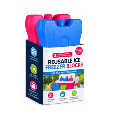 H4H 16Cm Freezer Blocks Pack Of 2 Reusable Ice Packs For Coolers Picnic Bags Travel Beach Hiking And Outdoor Trips from B&Q