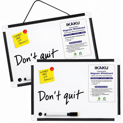 iKaku 2 Pack A4 Magnetic Whiteboards With Pens And Erasers Small Dry Wipe Board For Home Office School Study Wall Mounted Reusable Write