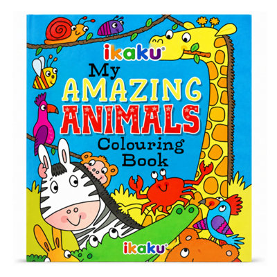 iKaku 1 Pack Kids My Amazing Animals Colouring Book Fun Animal Activity Book Easy Designs For Children Ages 4 To 8 Boys And Girls