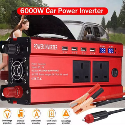 6000W Caravan Van Converter Power Inverter DC 12VTo AC 240V LCD UK ...