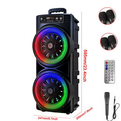 6000W Portable Bluetooth Speaker Sub Woofer Heavy Bass Sound System Party Mic UK