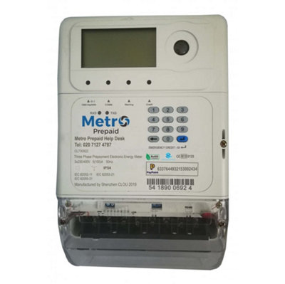 Met003 Metro Pre Paid 100A Three Phase MeterCommercial/industrial Use from B&Q