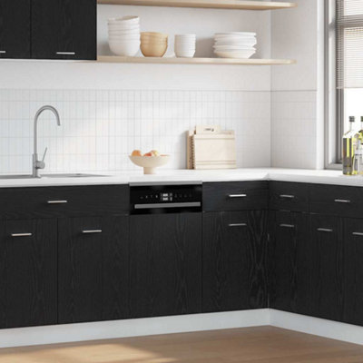 Berkfield Dishwasher Panel Lyon Black Oak 45X1.5X67 Cm Engineered Wood from B&Q