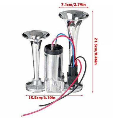 Kit Klaxon à Air 6 Trompettes 160dB - Super Puissant Pour Camions, Bus, Bateaux 12V 24V