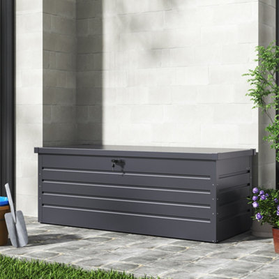 600L Outdoor Metal Garden Furniture Storage Box with Twist Grip Lock